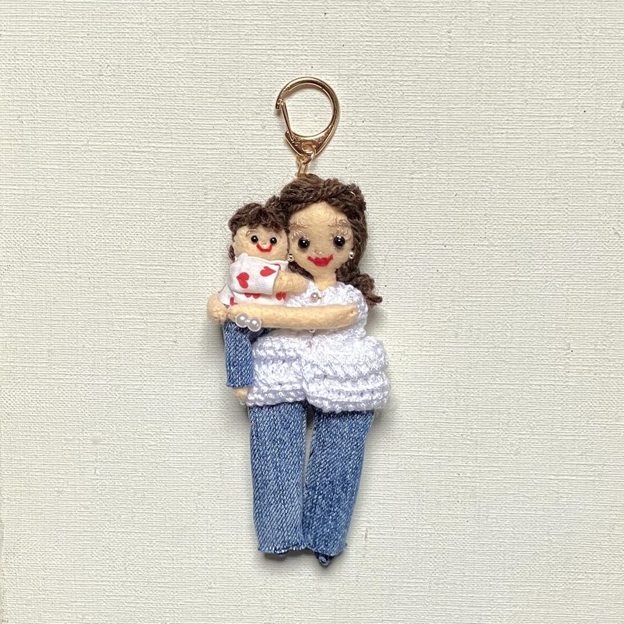 Mom and baby in denim